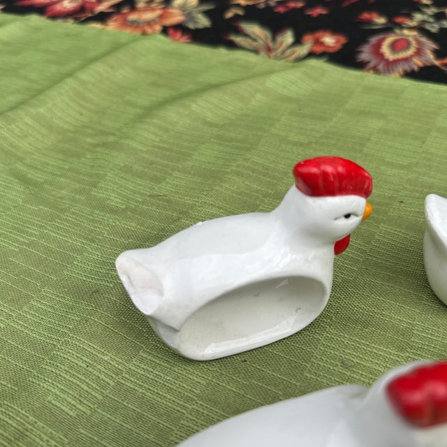 Rustic European 1970s Collection of Chicken Napkin Rings- Set of 4 For Sale - Image 3 of 7