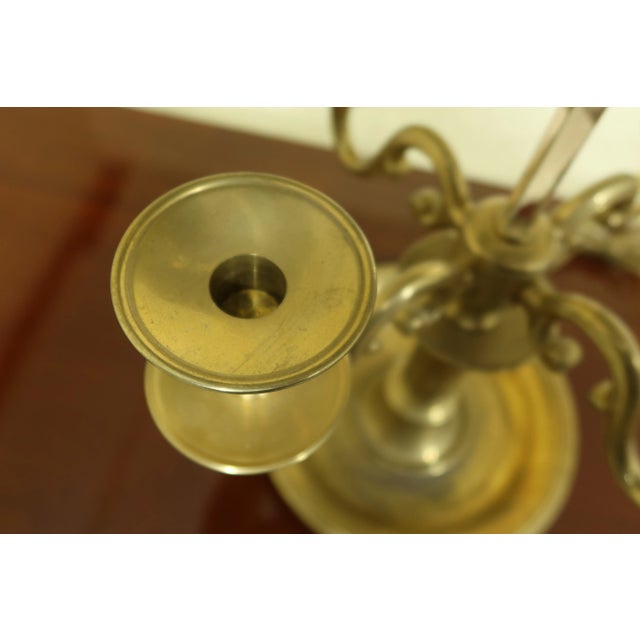 Large Tole Shade Brass Table Lamp For Sale - Image 4 of 11