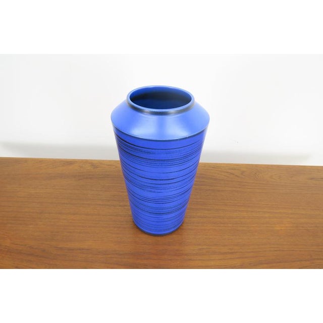 Blue and black ceramic vase, 1960s