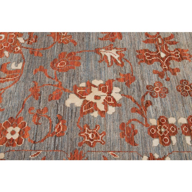 Oversize Modern Gray Oushak Handmade Wool Rug For Sale - Image 10 of 13