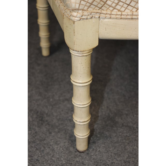Pair of Painted Faux Bamboo Hollywood Regency French Inspired Armchairs For Sale In Philadelphia - Image 6 of 13