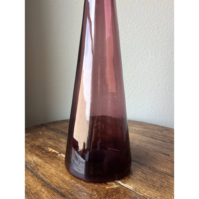 1960s 1960’s Empoli Glass Purple Amethyst Decanter/Vase For Sale - Image 5 of 7