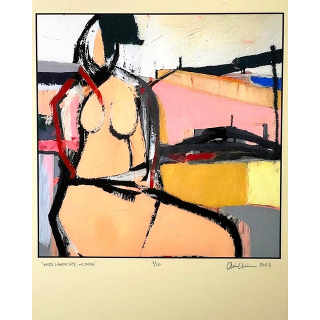 Gestural Female "Nude Landscape, No. Three" Original Limited Edition Giclée Print For Sale - Image 4 of 7