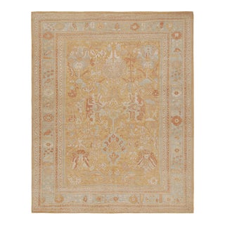 Rug & Kilim’s Oushak Style Rug in Gold With All Over Floral Patterns For Sale