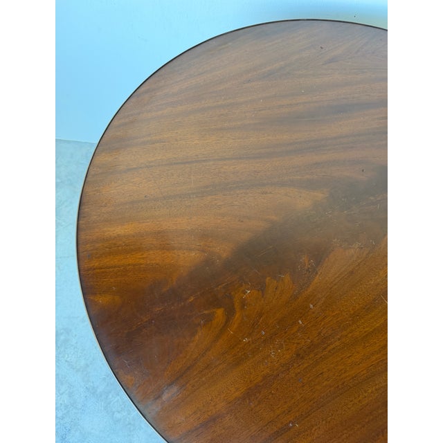 Vintage Baker French Empire Regency Style Accent Table With Brass Trim & Ram Head Legs For Sale - Image 14 of 18