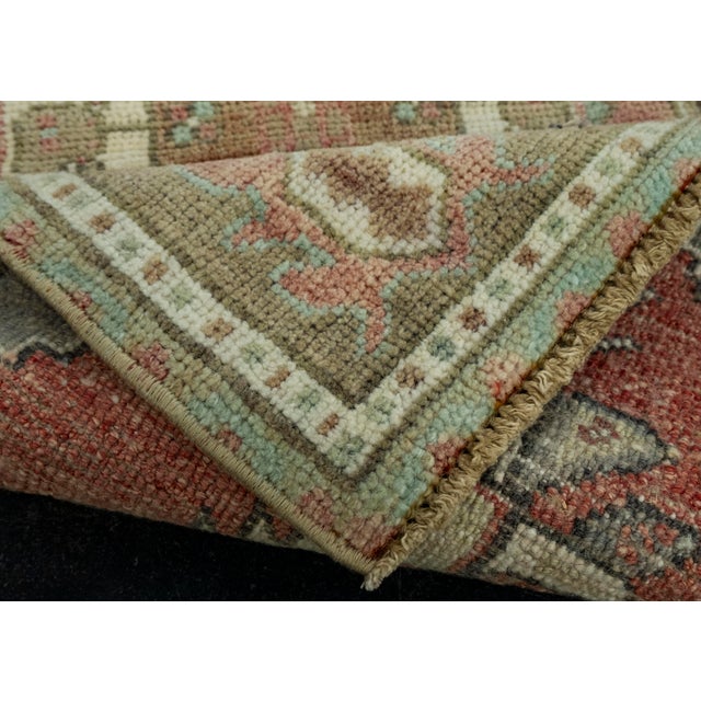 Turkish Mini Rug Oriental Hand Knotted Vintage Rug 1'5" x 3'1" #16684 For Sale In Houston - Image 6 of 8