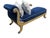 Antique 18th C Louis XVI Giltwood Chaise Fainting Couch - Sapphire Blue Mohair For Sale - Image 4 of 7