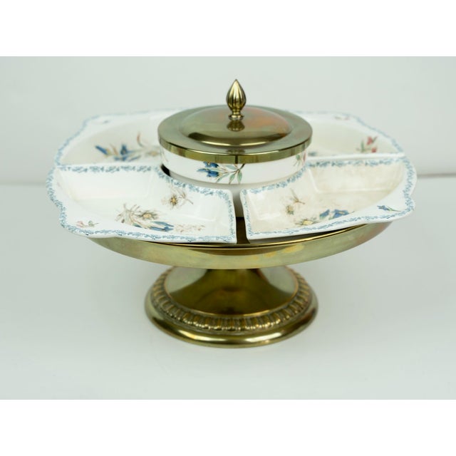 Victorian Vintage Circa 1898 Waechtersbach Pedastel Lidded Divided Serving Piece For Sale - Image 3 of 16
