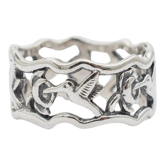James Avery 925 Sterling Silver Retired Humming Bird Eternity Cocktail Ring Size 7 For Sale