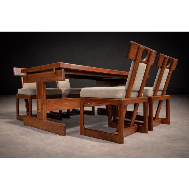 Brown “Cuiaba” Dining Set in Hardwood, Sergio Rodrigues, 1970s For Sale - Image 8 of 13