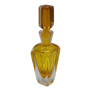 Mid 20th Century Mid Century Modern Italian Murano Yellow Sommerso Glass Decanter Bottle Stopper