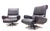A pair of swivel lounge chairs produced by Strassle in the 1960s, designed by Arnold Vandenbeuck. The chairs are Swiss-...