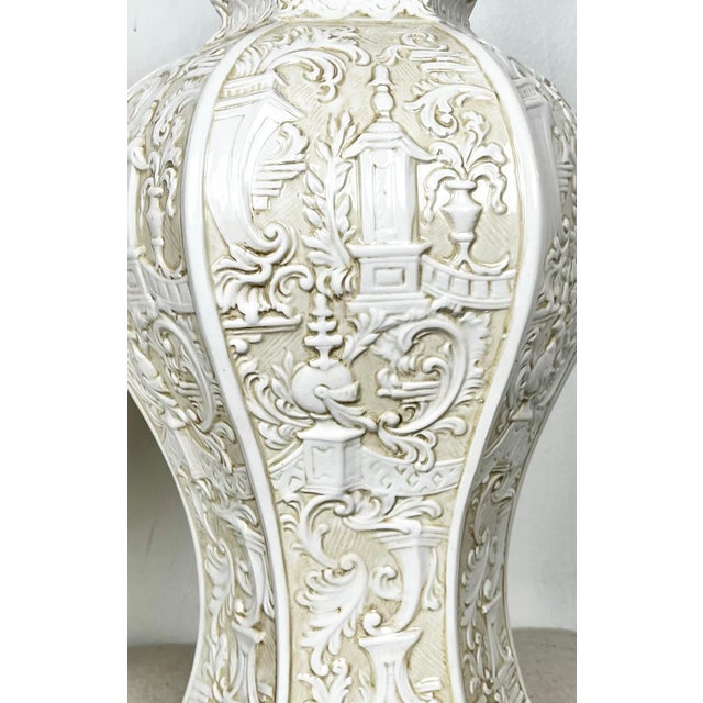 Mid 20th Century Vintage Italianate Ceramic Lamps- A Pair For Sale - Image 5 of 11