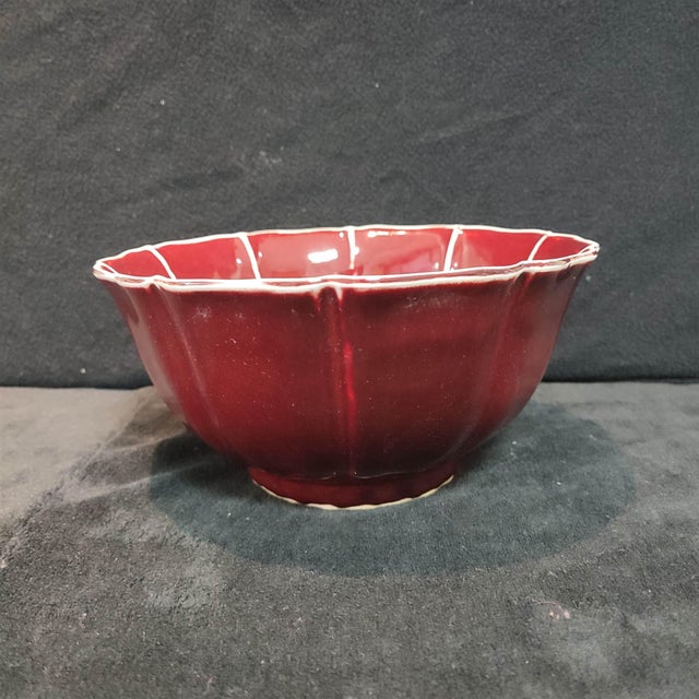 Chinese Old Ceramic Big Bowl,Ming Dynasty Yongle Marked Red Glaze Porcelain Bowl For Sale - Image 10 of 11