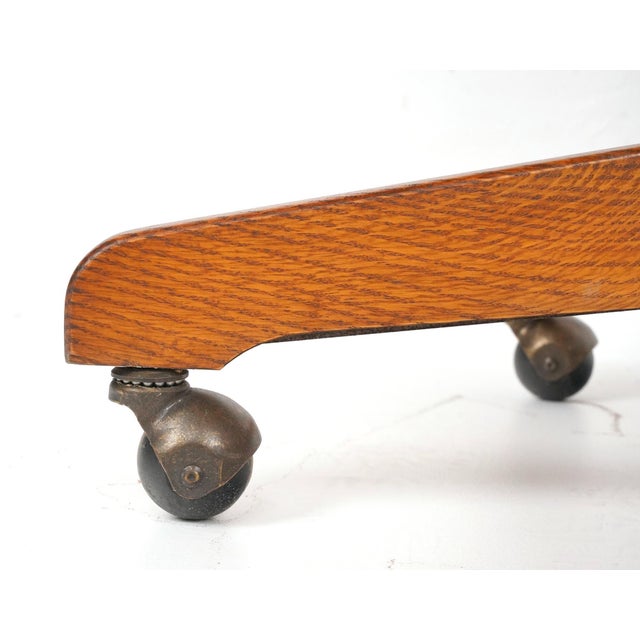 Brown Vintage Stickley Arts & Crafts Oak & Leather Swivel Office Chair For Sale - Image 8 of 14