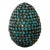 Antique Tibetan Egg Shaped Box With Turquoise Blue Stone Inlay For Sale