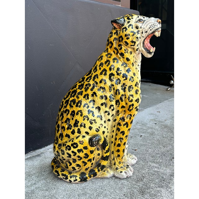 Italian Vintage Italian Terra Cotta Leopard or Cat For Sale - Image 3 of 8