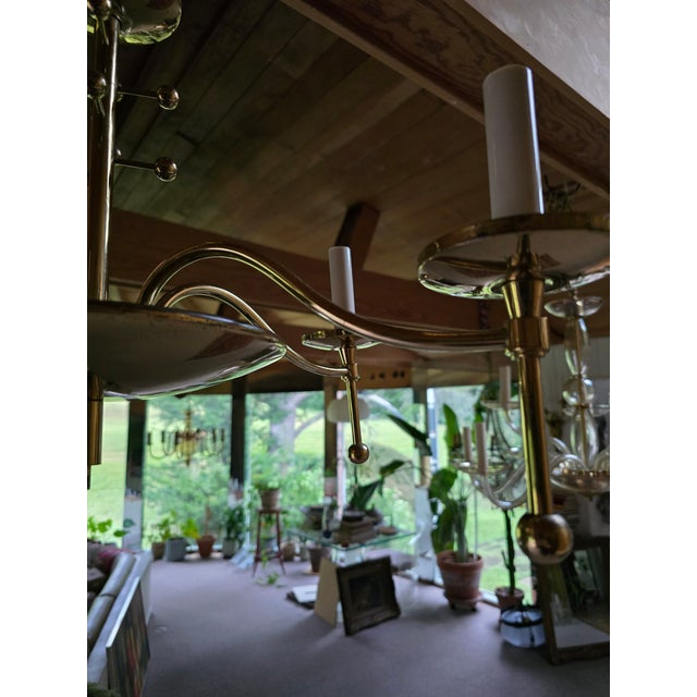 Vintage Mid Century Modern Italian Stylized Chandelier For Sale - Image 9 of 9