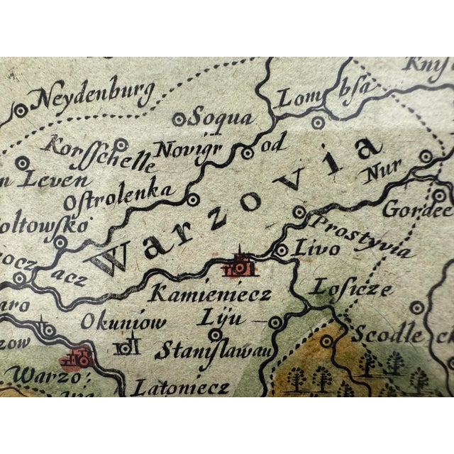 Early 20th Century Antique Framed Map of Poland For Sale - Image 5 of 12