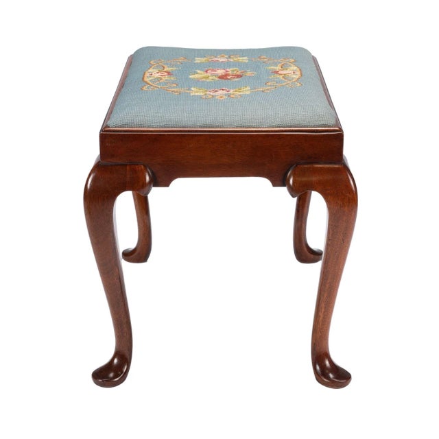 American Queen Anne Style Slip Seat Mahogany Stool, 1900-50 For Sale - Image 4 of 13