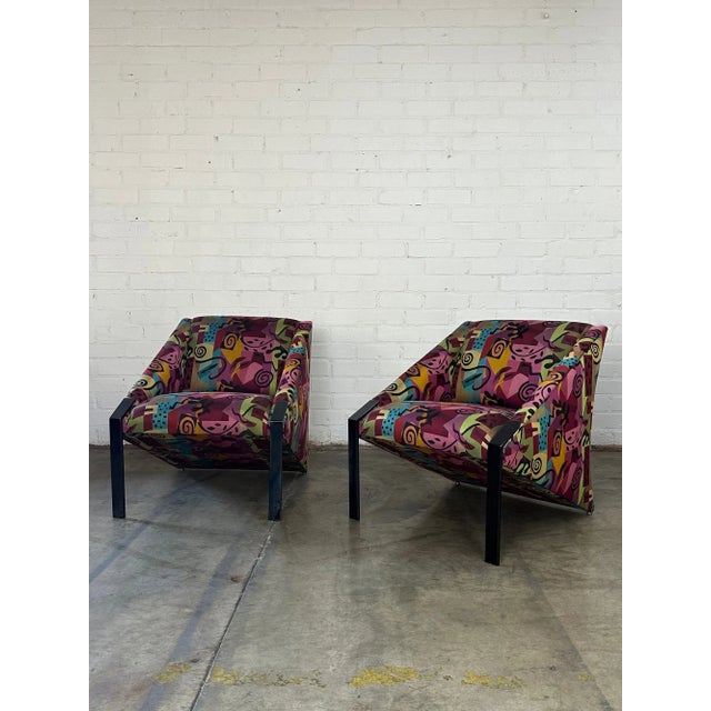 1990s 1990s Post Modern Angular Lounge Chair For Sale - Image 5 of 10