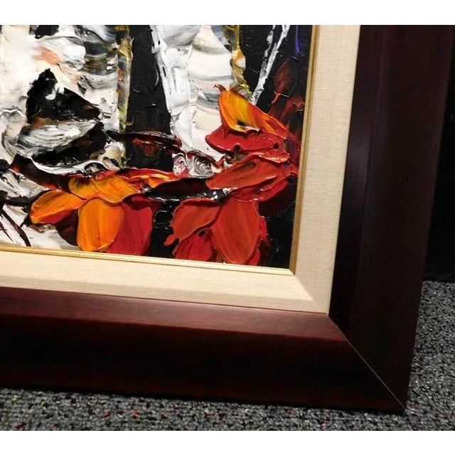 Illustration Maya Eventov Expressionist Forest Landscape Acrylic Painting, Framed For Sale - Image 3 of 5