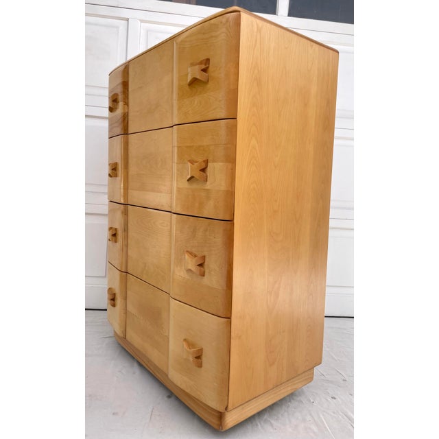 1940's Heywood Wakefield "Rio" Blonde Wood Highboy Dresser Chairish