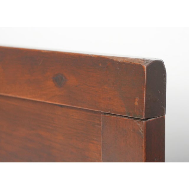 Wood Mid 20th Century Traditional 114.75 In. Blue Velvet Walnut Settee Bench For Sale - Image 7 of 12