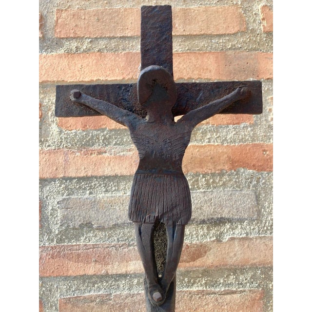 Antique Cast Iron Cross, 1890s For Sale - Image 4 of 11