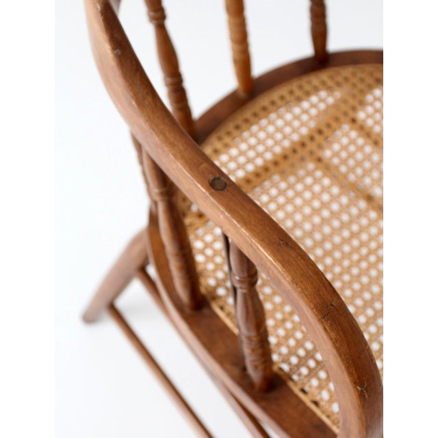 Antique Cane Seat Captain's Chair For Sale - Image 10 of 15