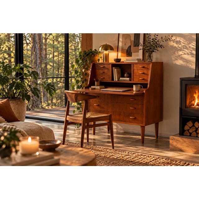 Vintage Danish Secretary Desk, 1960s, in Good conditions. Designed 1960 to 1969