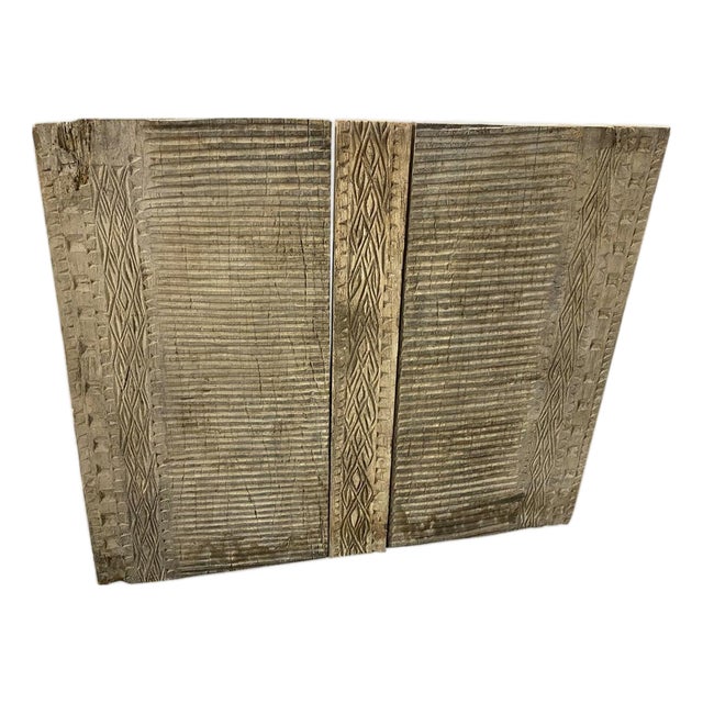 Andrianna Shamaris Hand Carved Wooden Panel For Sale