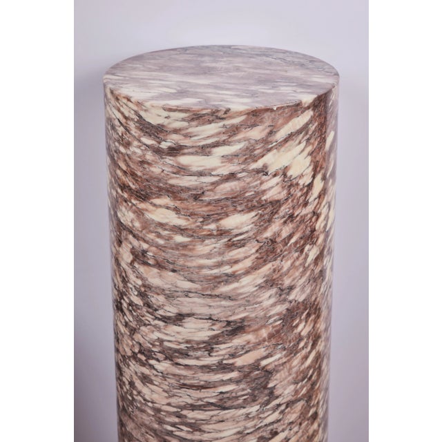Substantial, Rouge Marble Columns - A Pair For Sale - Image 4 of 8