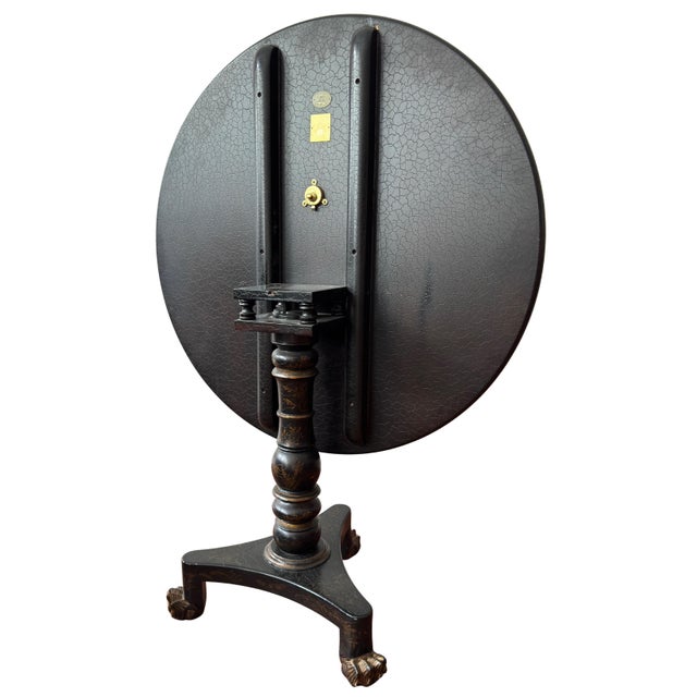 Black Baker Historic Charleston Chinoiserie Tilt Top Table For Sale - Image 8 of 9