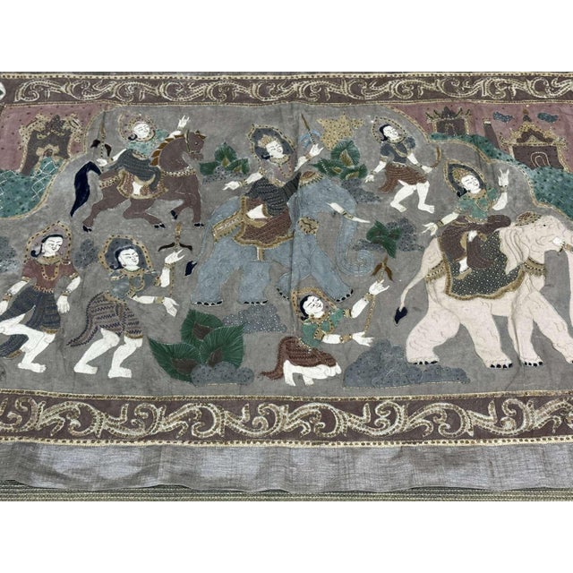 Antique Burmese Kalaga Tapestry For Sale - Image 11 of 11