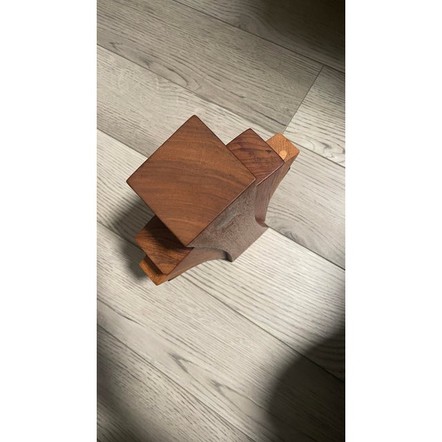 Antique Hand Carved Wooden Sculpture Art, Fan Shaped Layered Woods, 1920’s For Sale - Image 4 of 10