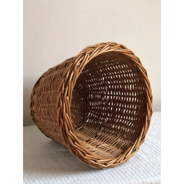 Wood Mid-20th Century Wicker Planter Basket For Sale - Image 7 of 11