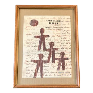 Contemporary Original Wayne Cunningham Abstract Collage Custom Frame