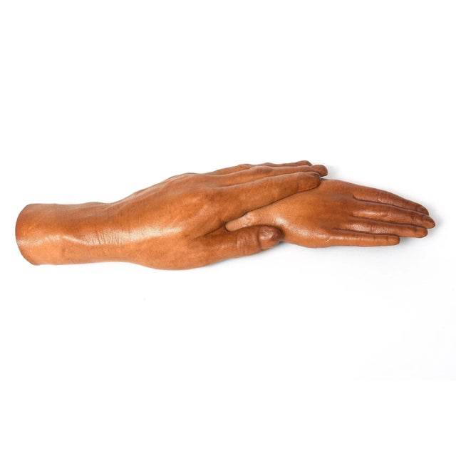 1987 Leather Mother and Child Hands Sculpture by Marcia Lloyd For Sale - Image 10 of 10