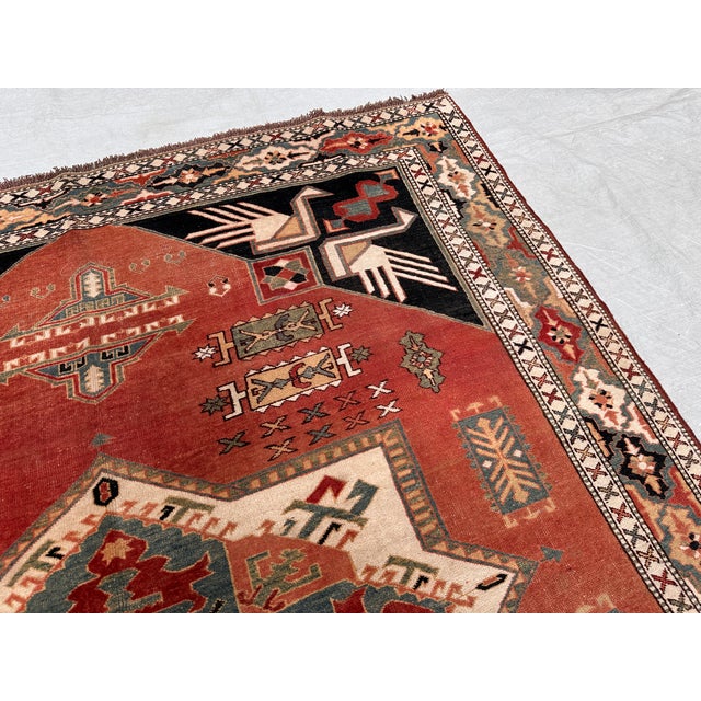 Antique Chelaberd Eagle Kazak Hand-Knotted Wool Rug - 6'2" X 5'6" For Sale - Image 6 of 11