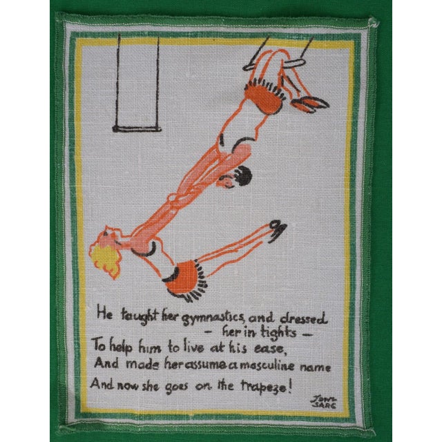 Traditional Mid 20th Century Set X 5 Tony Sarg Linen Circus Theme Cocktail Napkins For Sale - Image 3 of 4