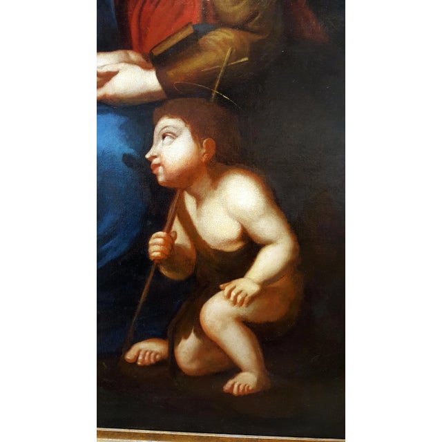 Textile Madonna With Child -17th/18th Century Italian Old Master - Oil Painting For Sale - Image 7 of 10