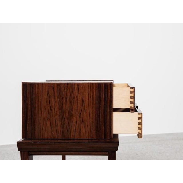 Aksel Kjersgaard Mid-Century Modern Danish Mirror with Bench and Container in Rosewood by Aksel Kjersgaard 1960s, Set of 3 For Sale - Image 4 of 17