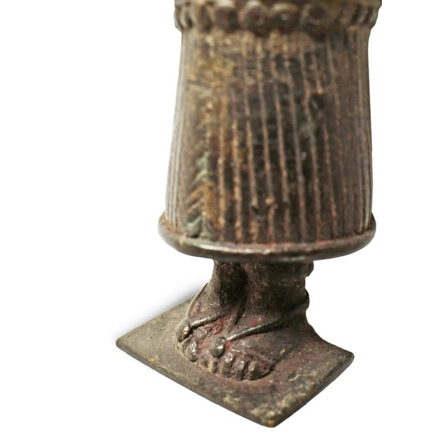 Antique Bronze Masked Knife Figure For Sale In Los Angeles - Image 6 of 7