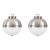 Pair of Ralph Lauren Polished Silver and White Globe Pendants For Sale
