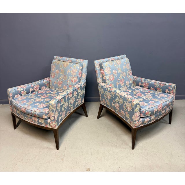 Harvey Probber Pair of Walnut Framed Lounge Chairs by Harvey Probber Mid Century, Attributed For Sale - Image 4 of 11