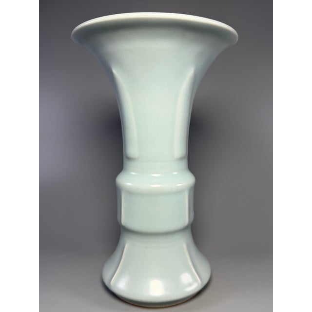 Ancient Chinese Longquan Celadon Gu Vase | One of a Kind For Sale - Image 4 of 6
