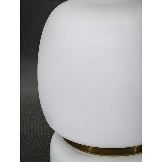 Gold Czech Opaline Glass and Brass Table Lamp, 1970s For Sale - Image 8 of 10