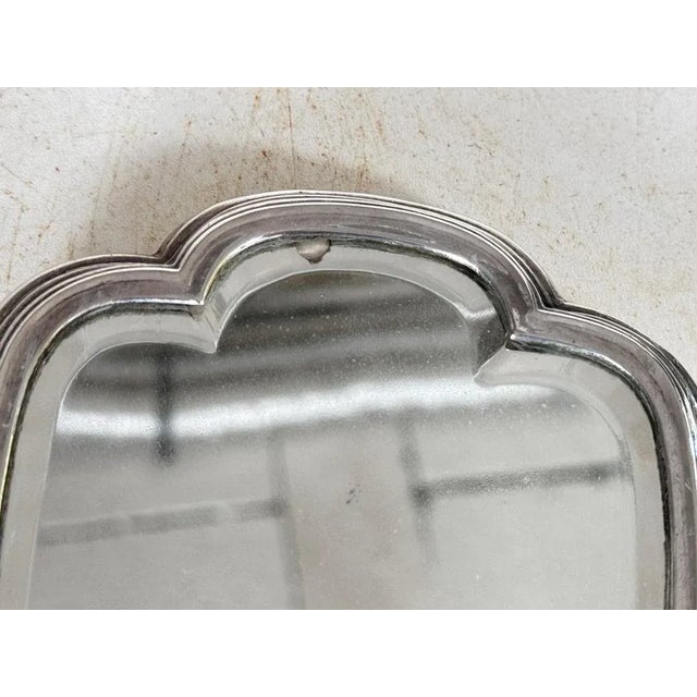 Art Deco Silver Beveled Hand Mirror, France, 1940s For Sale - Image 7 of 10