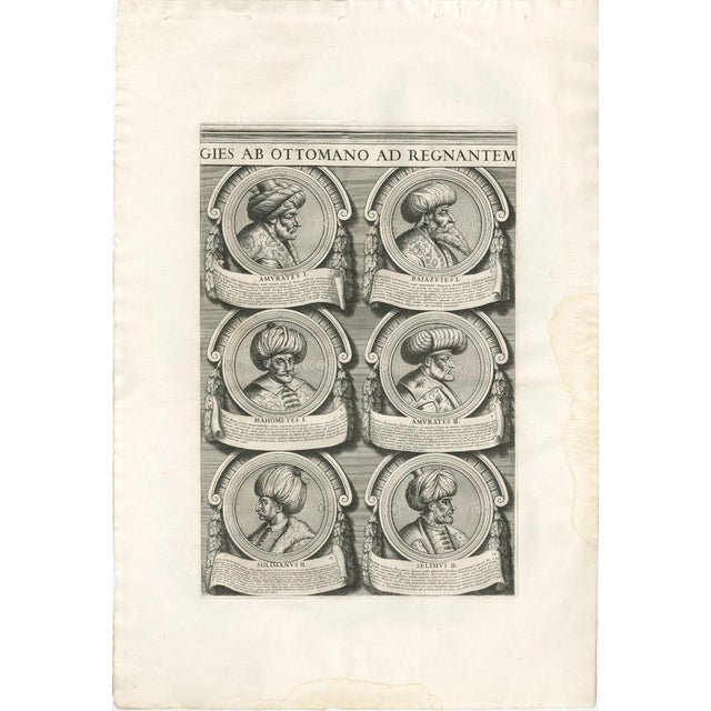 Effigies of the Ottoman Princes – Complete Table of Ottoman Rulers, Rome, 1700s For Sale - Image 4 of 9